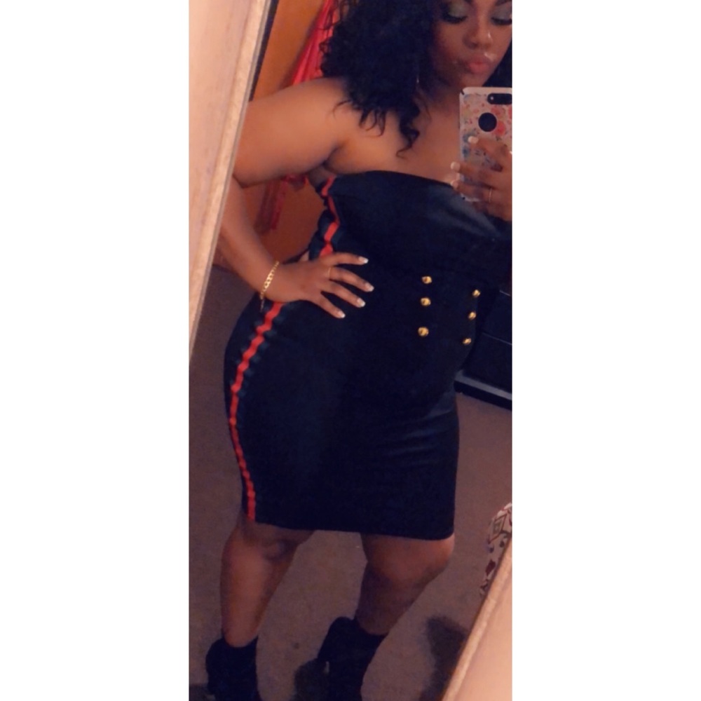 SEXY Chic Black Strapless Bodycon Dress Pre-Owned--GREAT Conditon!